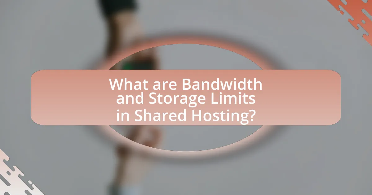 What are Bandwidth and Storage Limits in Shared Hosting?