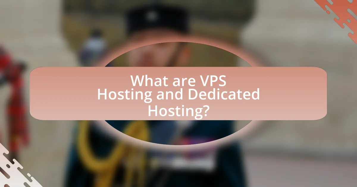 What are VPS Hosting and Dedicated Hosting?
