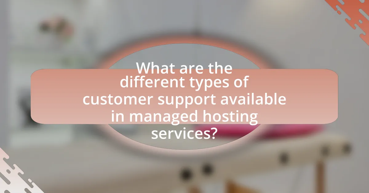 What are the different types of customer support available in managed hosting services?