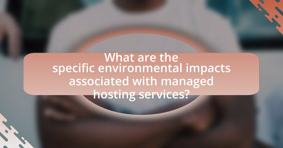 What are the specific environmental impacts associated with managed hosting services?