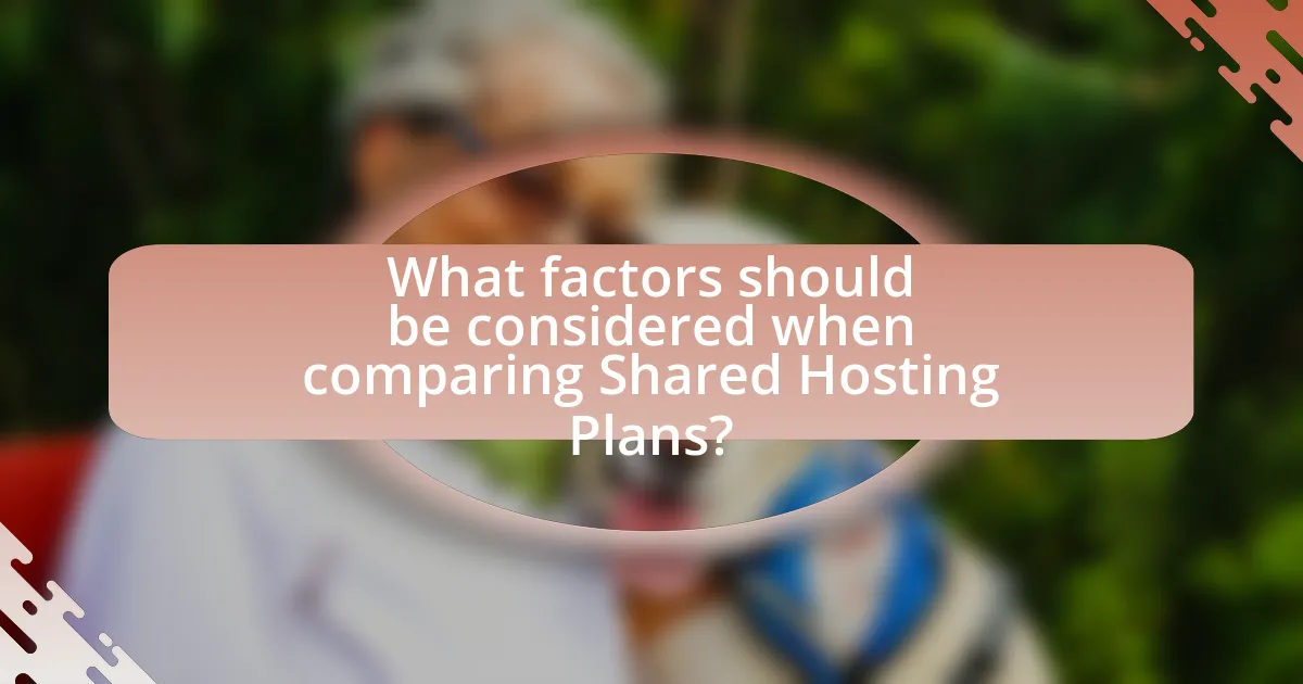 What factors should be considered when comparing Shared Hosting Plans?