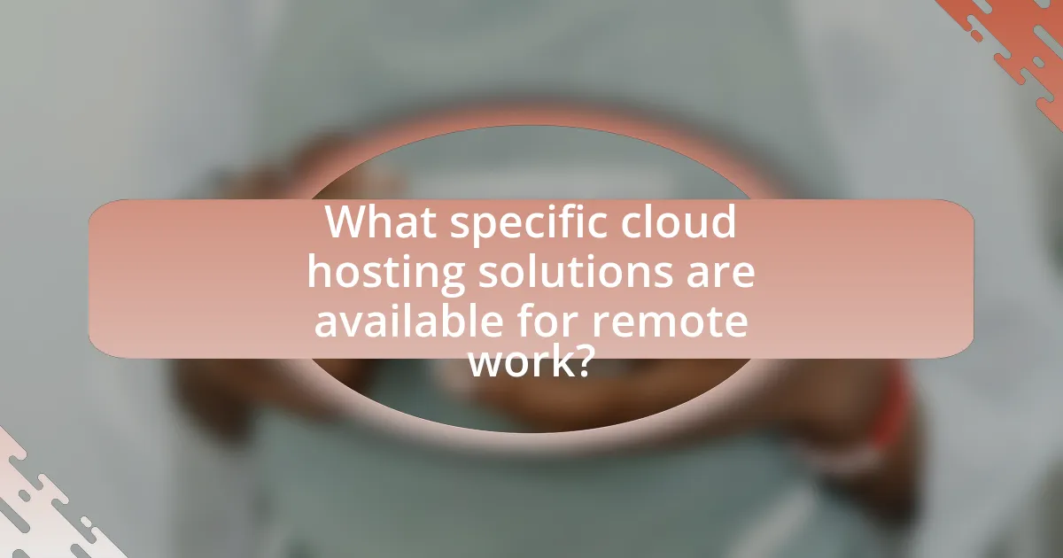 What specific cloud hosting solutions are available for remote work?